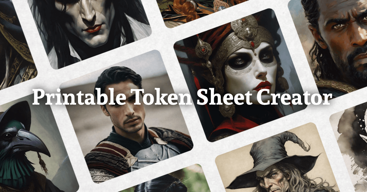 Token Character Sheet Printable Token Sheet Creator - RPG Portrait